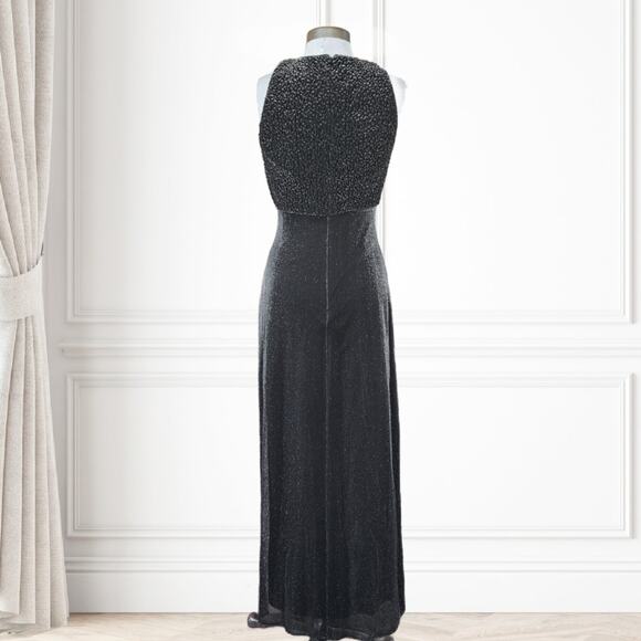 Vintage 90S y2K CACHE Metallic Maxi Dress Size 6 Formal Sparkle Sleeveless - Picture 3 of 9